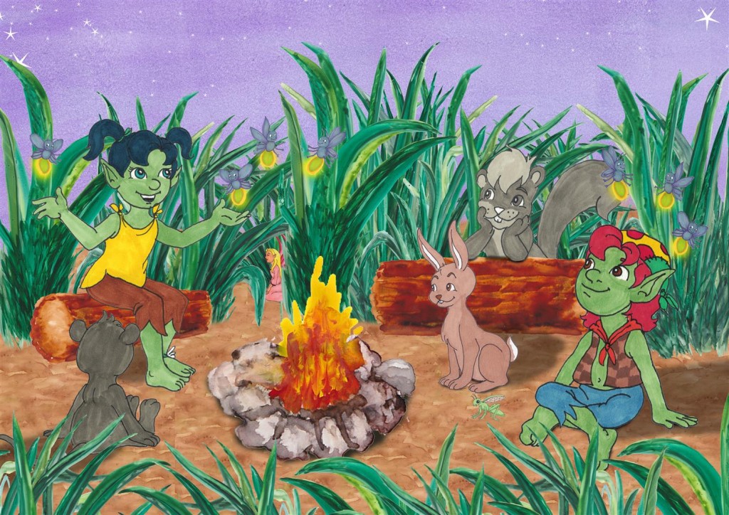 Starlit Troll sharing stories by the campfire Award Winning Author Kathleen J Shields educational books hamilton troll